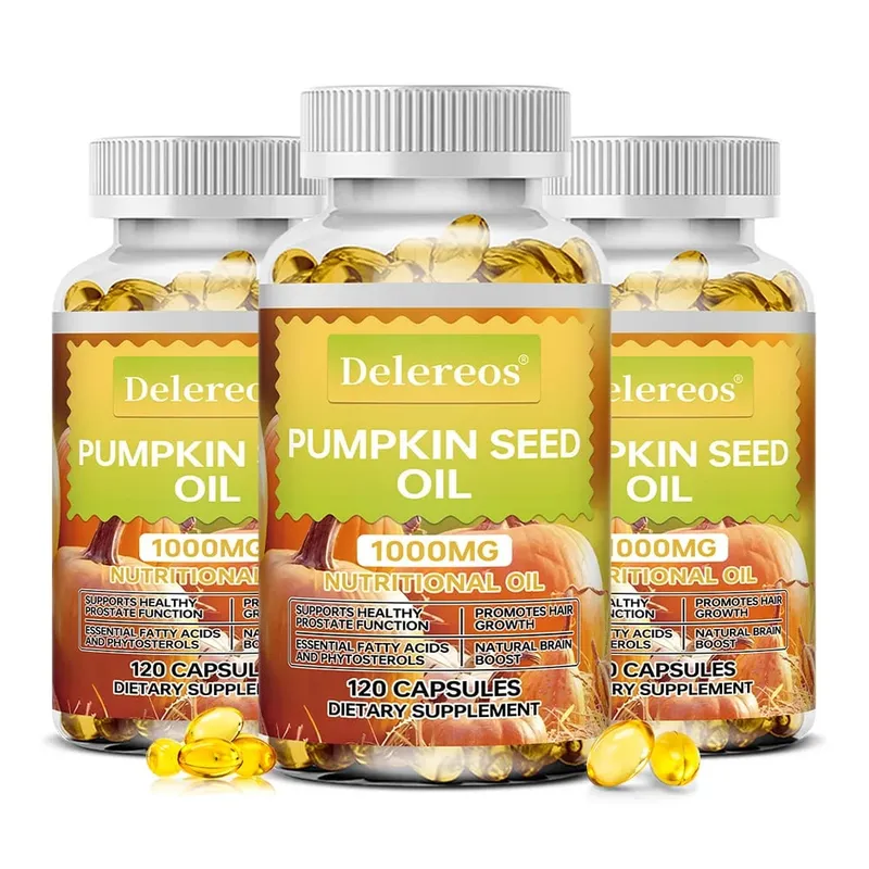 Pumpkin Seed Oil Capsules 1000mg Sinusuportahan ang Prostate Urinary Bladder at Kalusugan ng Buhok para sa Mga Lalaki Cardiovascular Health Non-GMO — image 10