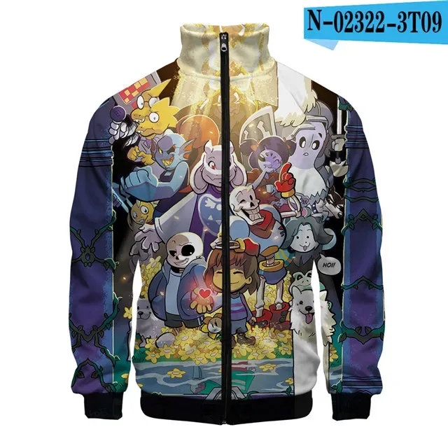 Luxo popular sans undertale 3d impressão zíper raglan jaqueta blusão meninos/meninas confortáveis gola jaquetas casacos — image 37
