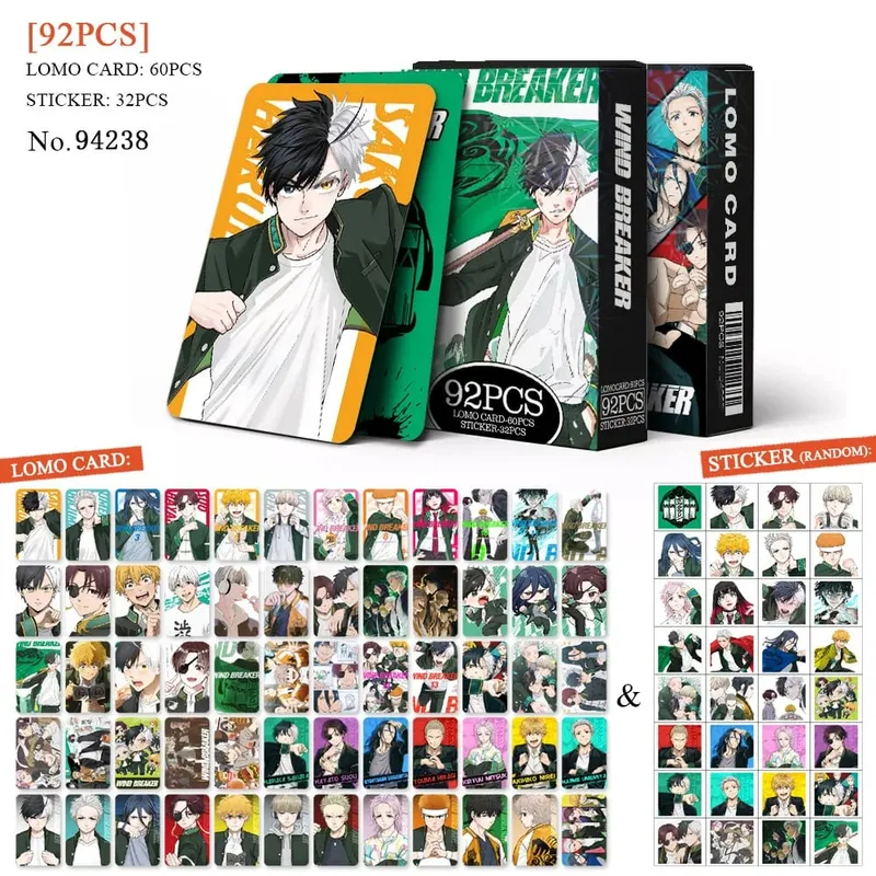 Tarjeta postal de Anime Attack on Titan Lomo, juguete Haikyuu boticario diarios Honkai Star Rail, tarjetas de colección con pegatinas de regalo — image 10
