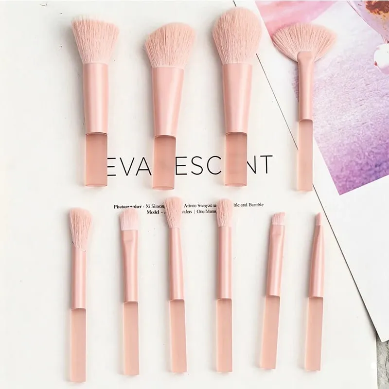 10pcs Travel Makeup Brush Set Mini Makeup Brushes Travel Size Small Eyeshadow Eye Lipstick Foundation Brush Shadow Contour Blush — image 4