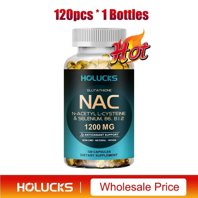 NAC-kapsler 1200mg - Støt hudsundhed Cellulær energi Antioxidant Detox Forbedrer immunitet Forbedrer fordøjelsen