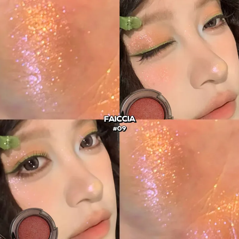Chameleon Smoky Green Eyeshadow Palette High Gloss Easy-To-Apply Sparkling Purple Pearlescent Eye Shadow Brightening Makeup — image 13
