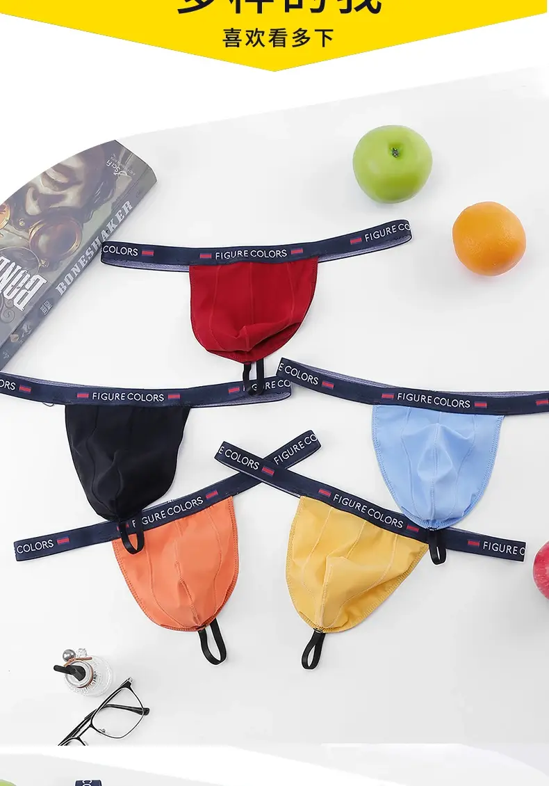 Roupa íntima masculina de abas estreitas, seda gelada, cintura baixa, sexy, pura luxúria e roupa íntima picante — image 11
