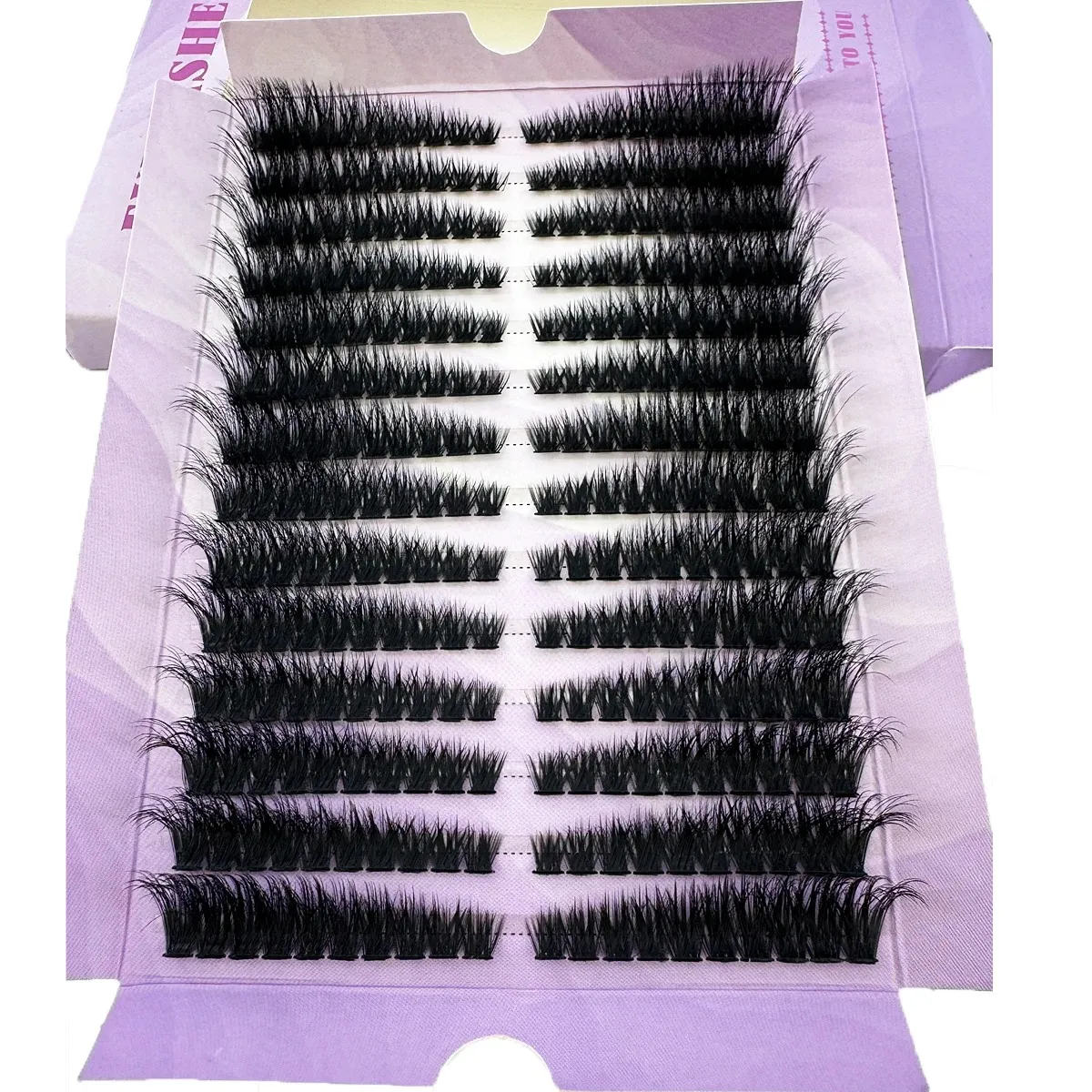 14 Rows Large Capacity Individual Lash Clusters DIY 50D/80D/100D Handmade Fluffy Volume False Eyelashes Cat Eye Lash Extension — image 2