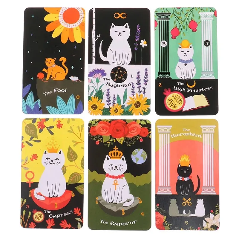 Blooming Cat Tarot Card Mysterious Divination Oracle Card Board Game English Playing Cards — image 3