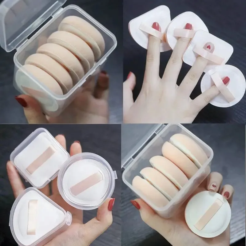 5pcs Round Square Triangle Shape Makeup Sponge Puff Dry Wet Dual-use Soft Cotton Candy Air Cushion Foundation Powder Puff — image 1