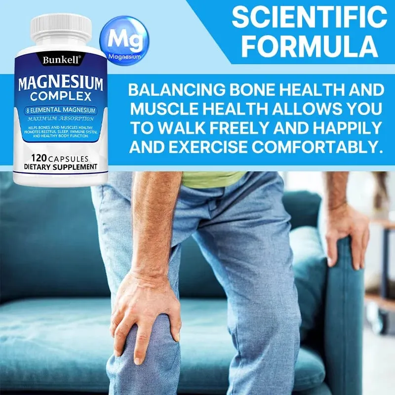 Bunkell Magnesium Complex 5 Forms High Absorption Support Bone Heart Muscle Sleep & Digestion Non-GMO Dietary Supplement — image 5