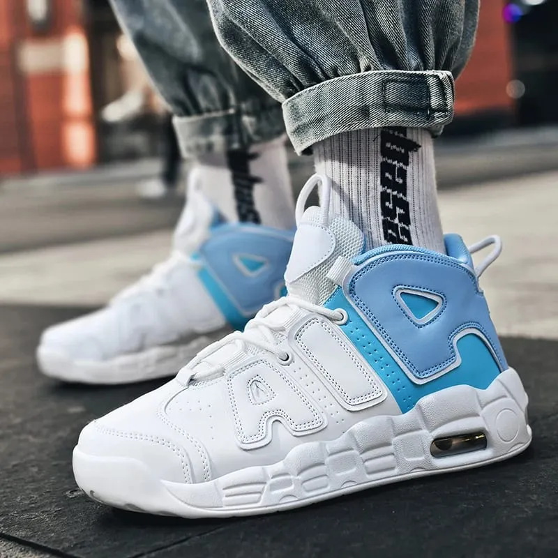 New Large-sized High-top Men's Shoes Lightweight and Anti-slip Air Cushioned Sports Running Shoes Casual Basketball Shoes — image 2