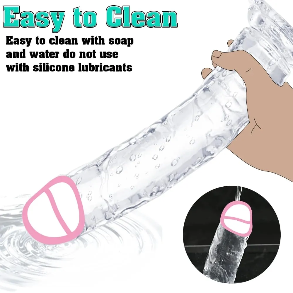 Transparent Big Dick 6 Sizes Realistic Jelly Dildo Soft Vaginal Masturbators Women Gay Penis Anal Sex Toys Suction Cup — image 5