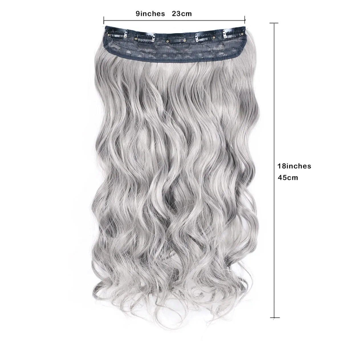 Zolin Clip in Hair Extension One Piece Long Straight Hair Black Gray Color Synthetic Hairpieces For Women Cosplay Use — image 5