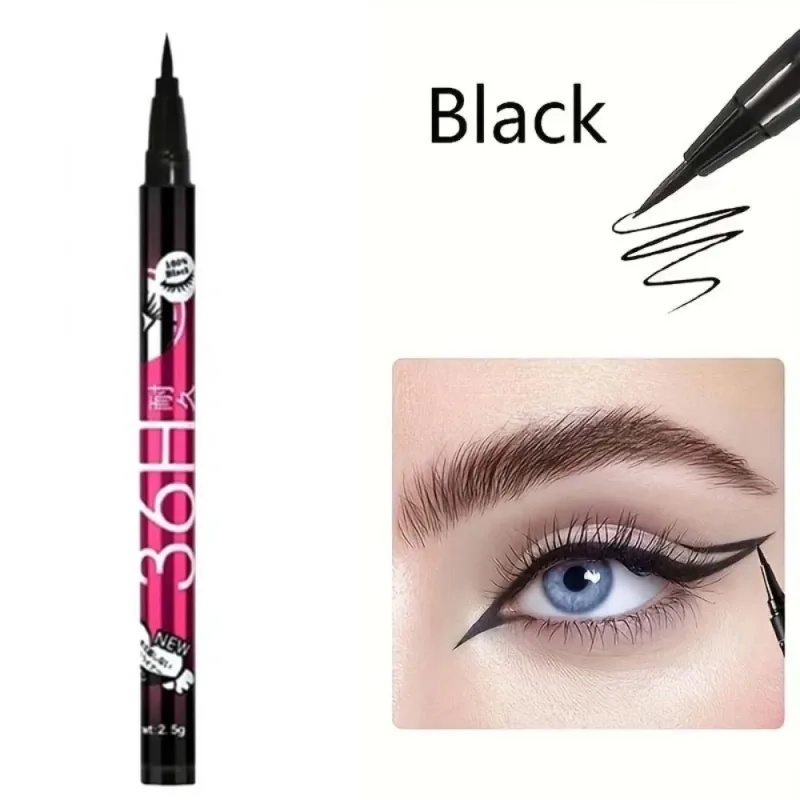 1/3/5pcs Makinis na Itim na Liquid Eyeliner Pen Ultra-fine Pen Tip 36H Eye Liner Pencil Hindi tinatablan ng tubig na Pangmatagalang Beginner Make-up — image 8