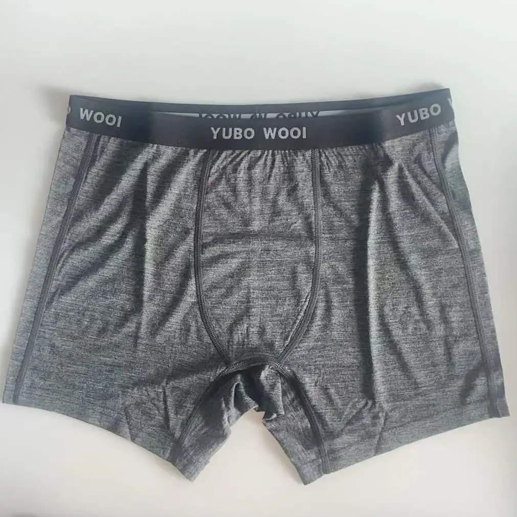 Cuecas boxer masculinas de lã merino, roupa íntima de lã merino, camada base, cueca boxer merino, umidade macia, respirável e confortável — image 1