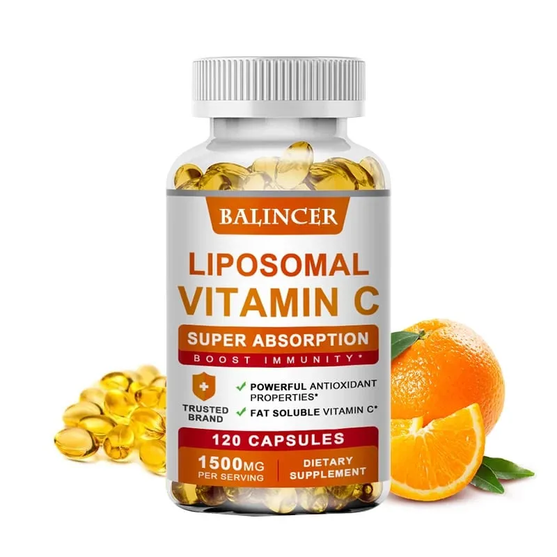 Lipozomal C Vitamini 1500mg Yüksek Emilim C Vitamini Bağışıklık Sistemi ve Kollajen Yüksek Potansiyelli Yağda Çözünür Askorbik Asit Takviyesi — image 1