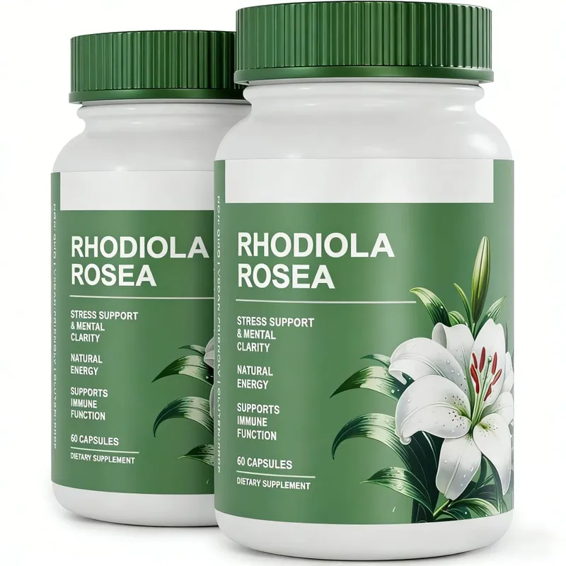 Rhodiola Rosea Supplement Golden Root Adaptogen Capsules Hodiola Rosea Extract Powder Alternative with Salidroside 60 Capsules