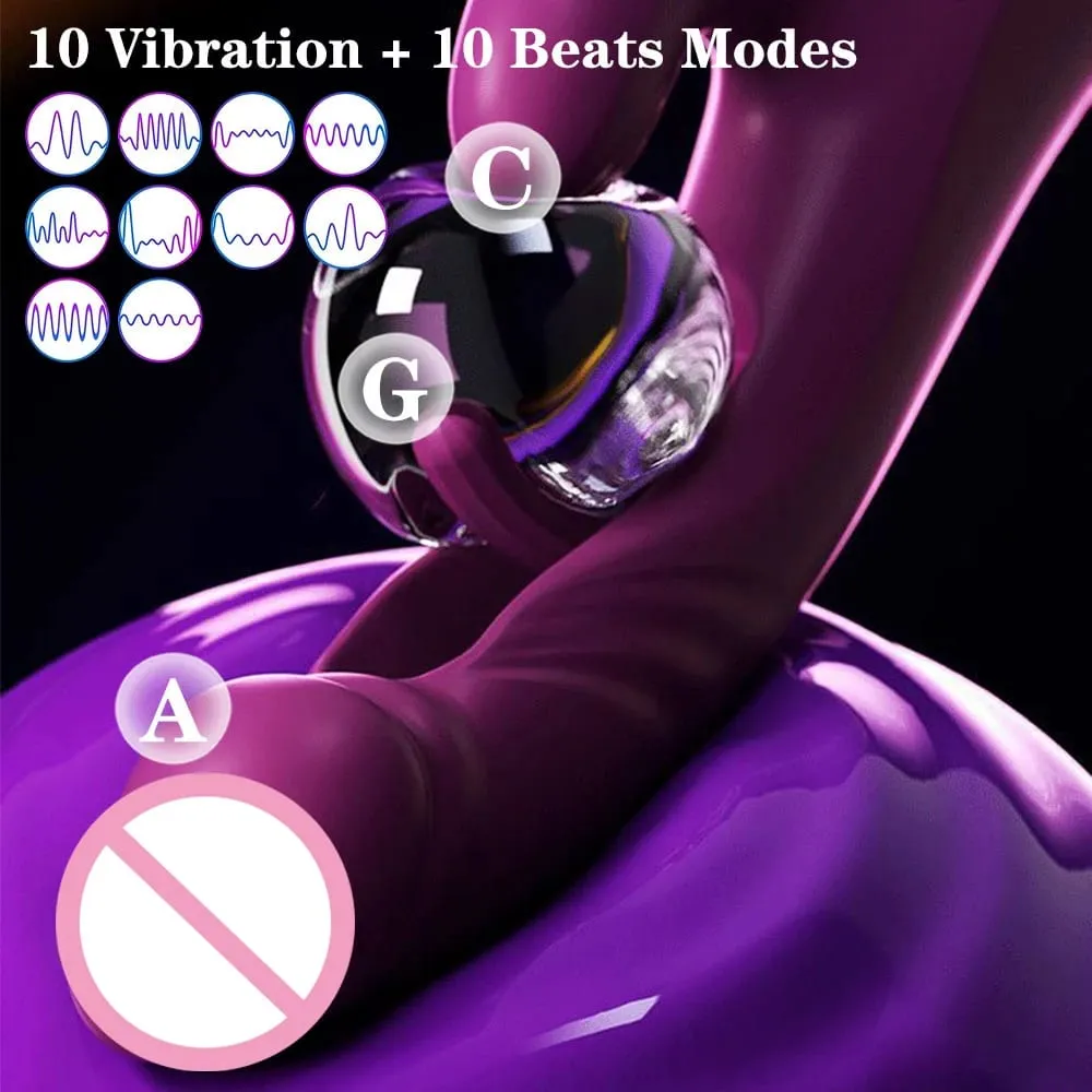 Rabbit Vibrator 10 Vibration&10 Flapping Modes Vagina Vibrator G-Spot Clitoral Stimulator Female Masturbator Women Sex Toys — image 3