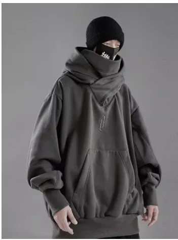 Embroidery Turtleneck Sweatshirt Oversized Y2K Lalaki Babae Hoody Japanese Ninja Hoodies Autumn Hip Hop Fleece Pocket Streetwear — image 8