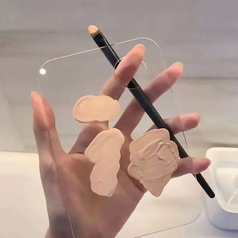 New Foundation Tray Transparent Acrylic Palette Tool Mixing Makeup Palette Makeup Spatula Artist Equipment Makeup Mixer CZYJ04 — image 4