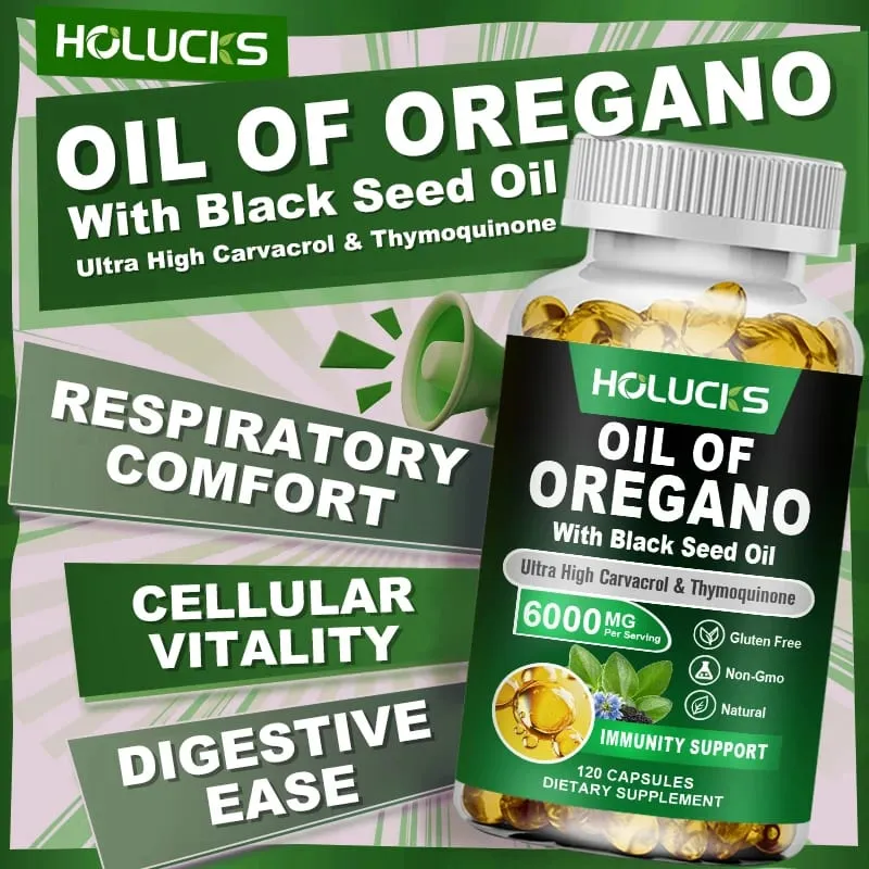 Pure Oil of Oregano Supplement for Sinus Relief Allergies & Healthy Immune Response Respiratory & Gut Health GMP Certified — image 7