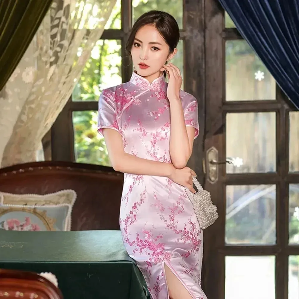 Roupas de moda festa vintage casual verão elegante tradicional chinês roupas cheongsams vestido chinês qipao estilo étnico — image 4