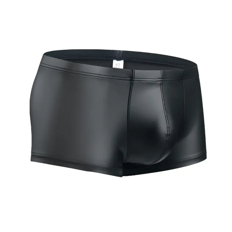 Men's Panties Male Faux Leather Sexy Shorts Boxers Underwear Breathable Ropa Interior Hombre Boxershorts Mens Boxer Briefs — image 2