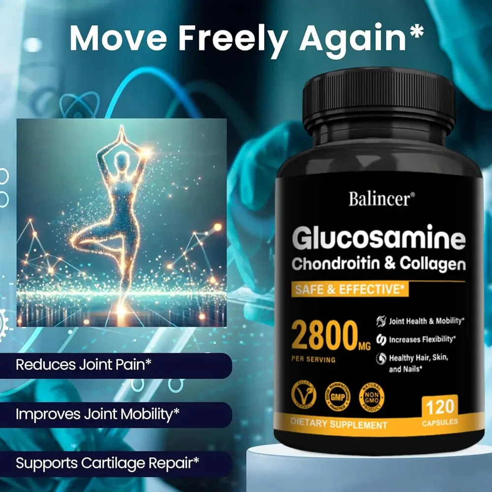 Glucosamine Chondroitin MSM Capsules Joint Support Supplement Support Cartilage Flexibility Bone Strength & Hair Skin Nail — image 2