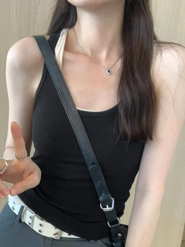 Zjaiss 2026 Summer Women Tank Top Slim Fit U-Neck Sleeveless Cami Top Trendy Solid Color Versatile Y2K Camisole for Outdoor Wear — image 4