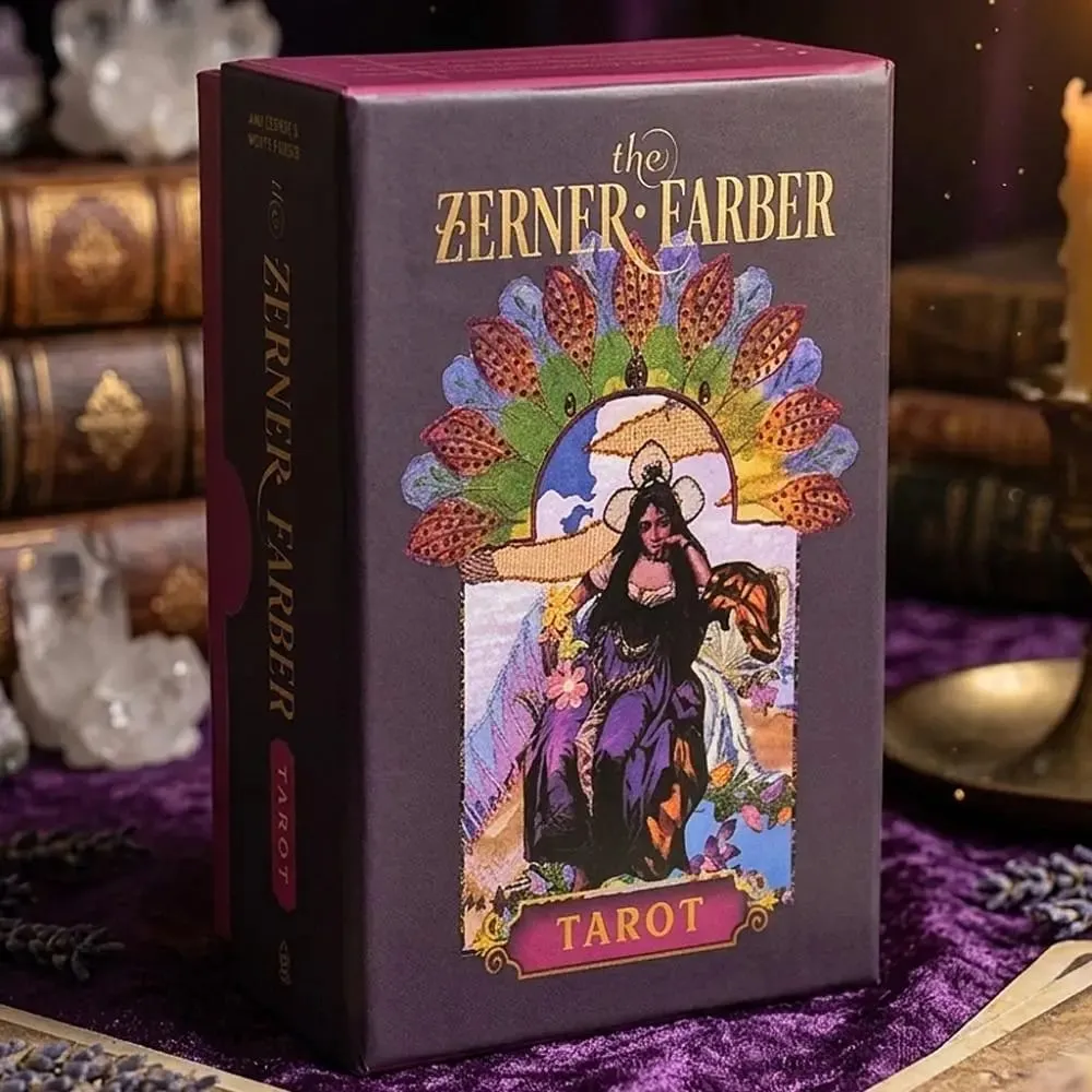Double-embossed The Zerner-Farber Tarot Deck 78 Pcs Collage Art Tarot Cards 10.5*6cm Spiritual Divination Tool in Rigid Box