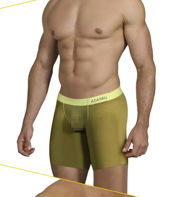 Pakaian Dalam Pria Ultratipis 0.01Mm Celana Boxer Panjang Celana Dalam Kebugaran Gym Transparan Sutra Es Pendingin Slip Jaring Mulus — image 5