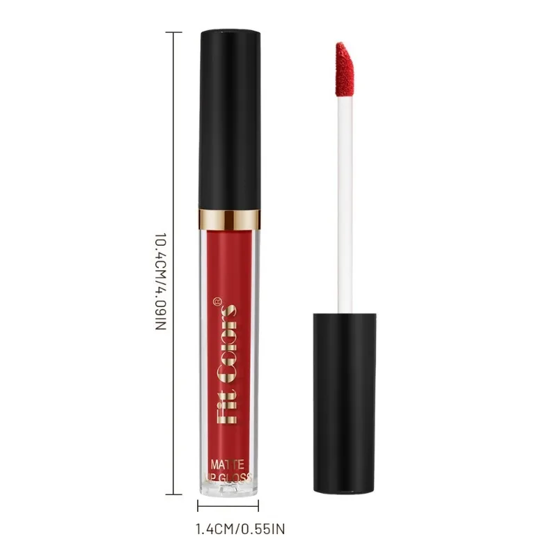 Pasform Farver Langtidsholdbar mat læbestift Non Stick fugtgivende lipgloss Vandtæt makeup læbeglasur Sexede lilla røde læbestifter — image 6