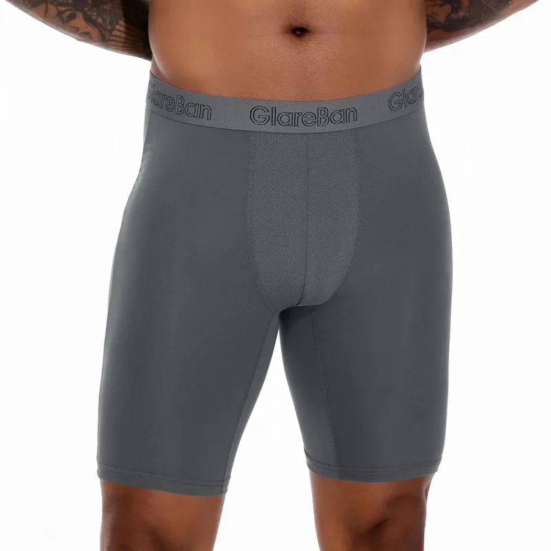 4 Stück gemischte Farben, schnell trocknende Boxershorts mit langem Bein, Unterhose, Unterwäsche für Zuhause und Sport, hochwertige Herrenhöschen — image 8