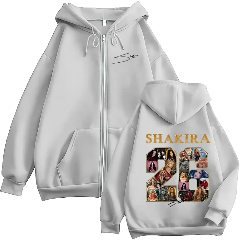 Shakira LMYNL 2026 World Tour Grafisk dragkedja Huvtröjor Herr Damkläder Mode Fleece Långärmad Zip Up Sweatshirts Jackor