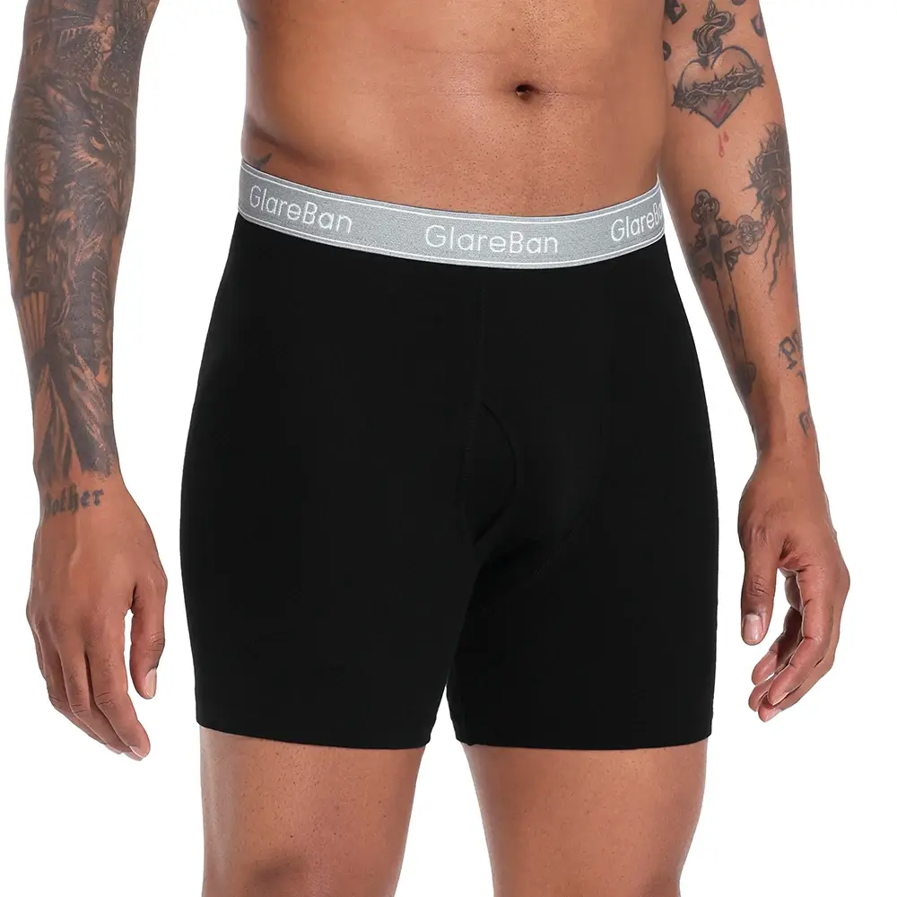 4 pçs preto perna longa 100% algodão boxer para homens nova roupa interior masculina marca calcinha e cuecas para homme shorts caixa deslizamento briefs — image 6