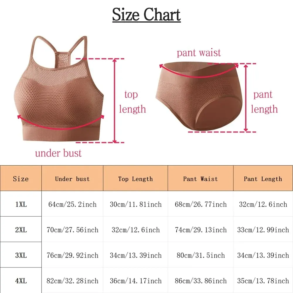 1XL-4XL 2PCS Bra Set Women Underwear Set Sexy Bralette Female Lingerie Ribbed Tops Seamless Wire Free Bra Panty