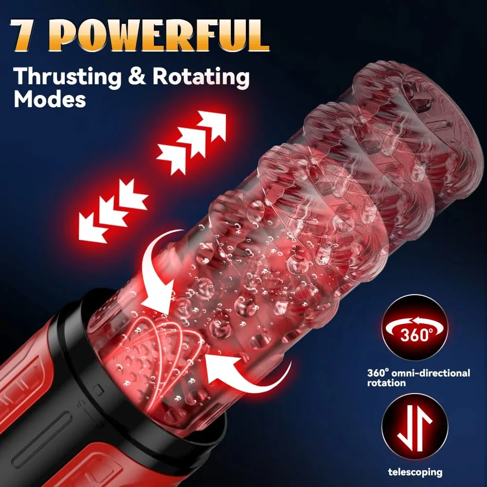 Masturbador masculino automático rotação telescópica homem masturbação copo lcd simulação digital boquete masturbador brinquedo sexual para homem — image 2