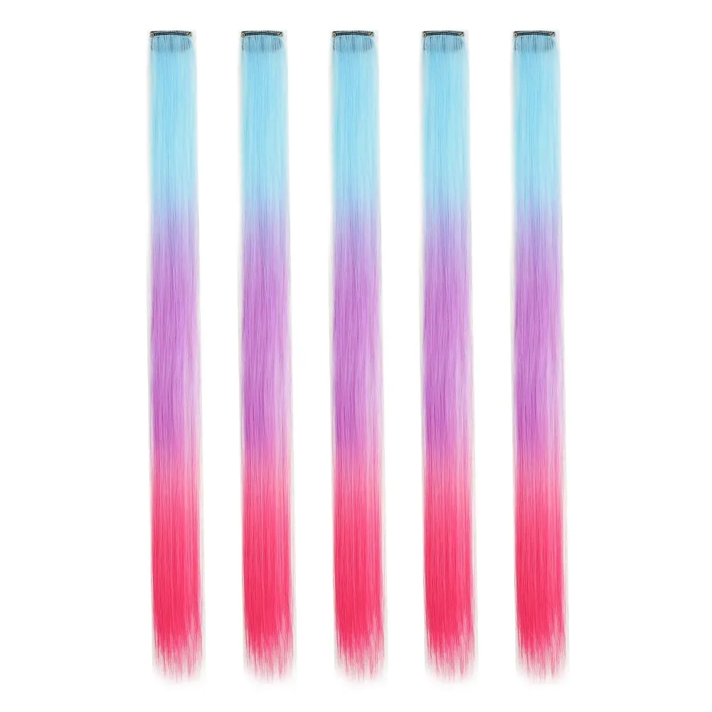 5PCS/set Clip in Hair Extensions Synthetic Hairpieces Colored Party Highlights for Girls 18 inches Multi-colors Straight Hair — image 28