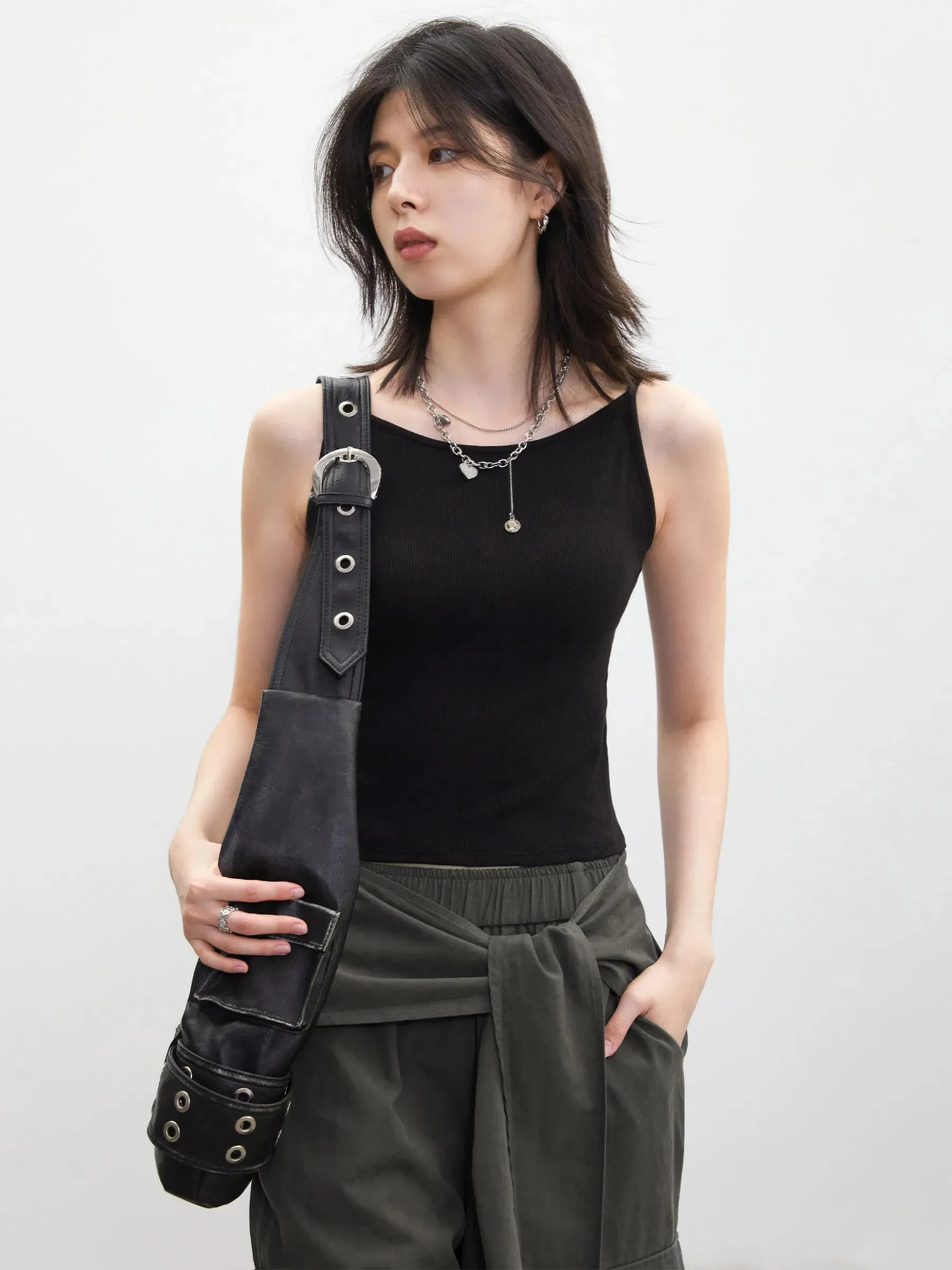 VEN Women Bottom Tees Solid New Slim Micro Elastic Tanks with Chest Cushion Ladies Camis Vest for Girl Summer 2026 — image 4