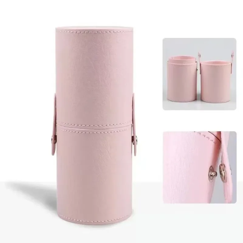 PU Leather Makeup Brush Bucket Dust-Proof Waterproof Empty Cosmetic Brushes Pen Holder Portable Makeup Brush Organizer — image 9