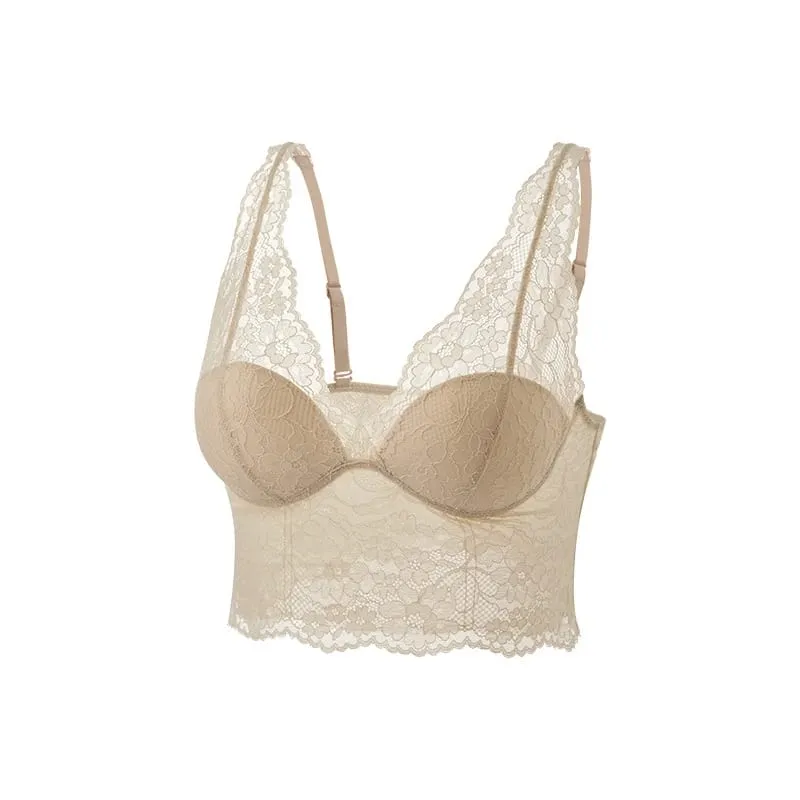 Birdtree Silk Lining Women's Elegant Bra Brief Set Soft Wireless Lace Breathable Bralette 2026 Summer New Underwear A65325JF — image 10