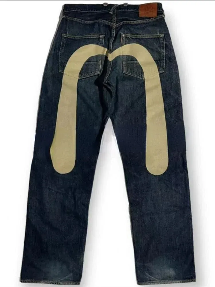 Black Men Straight Leg Jeans Yellow Stitching Loose Slim Fit Trousers 3D Dice Print Artistic Design Unique Trending 2025 New