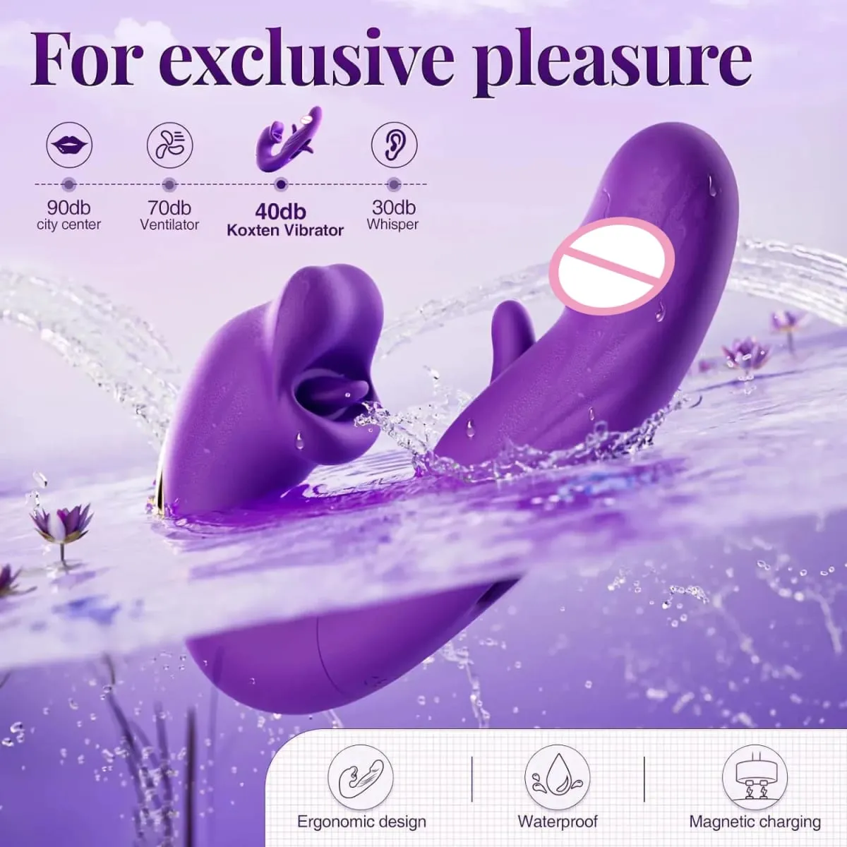 3 i 1 Dildo Vibrator för kvinnor Tungan slickar Knacka Klaffa G-punktsstimulering Sexleksaker för kvinnor Kvinnlig onanist Vuxen — image 4