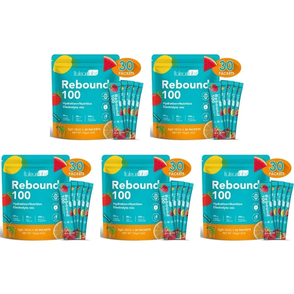 Rebound 100 elektrolitpor a hidratáló izmok komfortérzetéért nulla cukorral és kalóriatartalmú energiaital keverékkel edzésekhez 30 Count — image 11
