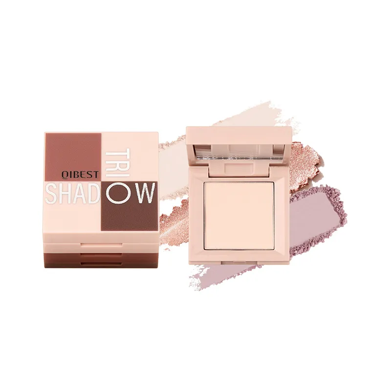 1 piece three in one eye shadow palette portable makeup matte and shiny finish multi-functional neutral tone easy to mix — image 6