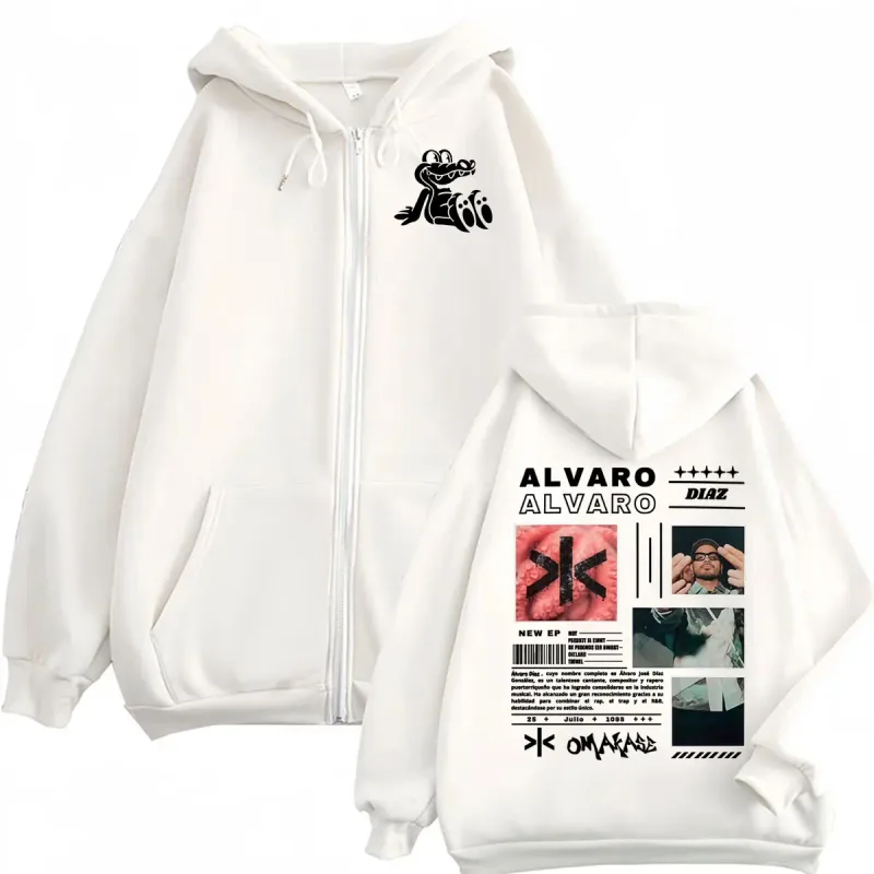 Alvaro Diaz Omakase New Album 2026 Zip Up Hoodies Men's Harajuku Vintage Jacket Sweatshirts Casual Fleece Cardigan Zipper Hoodie — image 6