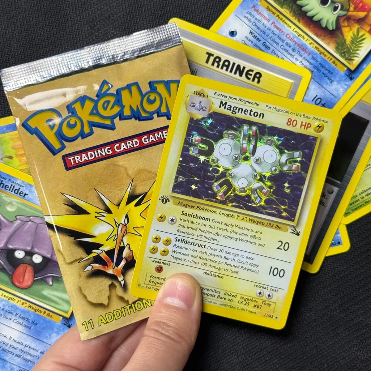 11Cards/Pack PTCG Booster Packs Proxy Card Jungle/Fossil/Base Set Charizard Blastoise Venusaur PKM Board Game collectible Cards