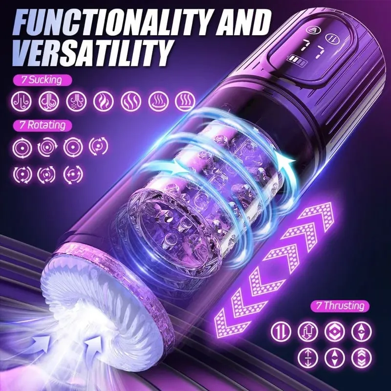Automatic Thrusting Rotating Male Masturbator Cup Sucking Penis Pump Oral Simulatior Adult Sex Machines Erotic Products for Men