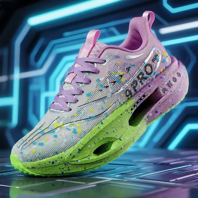 New Carbon Plate Men's Running Shoe Night Fluorescent Cushioning Sneakers Women Lace-Up Lightweight Casual Shoes Jog Shoes — image 5