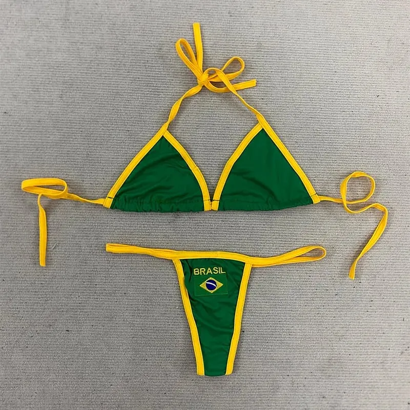 2026 New Summer Embroidery Lingerie Set Sexy Sports Style Bra & Thong Panties Brazilian Bikini Split Underwear Suit — image 4