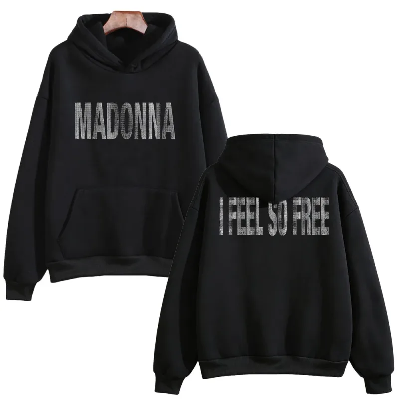 I Feel So Free Hoodie Graphic Printed Hoodie Madonna Merch Vintage Style Sweatshirts Women Men with Hooded Loose Casual Pullover — image 1