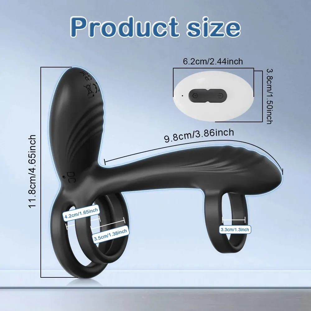 Anel peniano com controle remoto, brinquedo sexual para homens, tempo de atraso, massageador de próstata, rotação 360 °, torção, anéis penianos vibratórios, 18 + — image 4