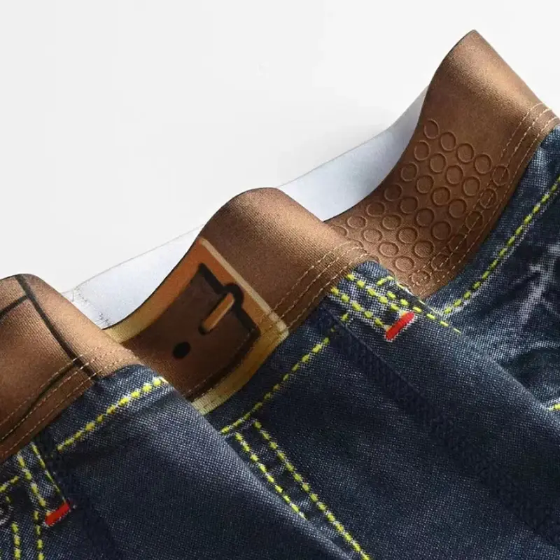 1PC Men's Briefs Boxer Briefs Cotton 3D Denim-Printed Boxer Briefs Fashionable and Sexy